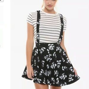 Disney Mickey Mouse Black & White Suspender Skirt from hottopic